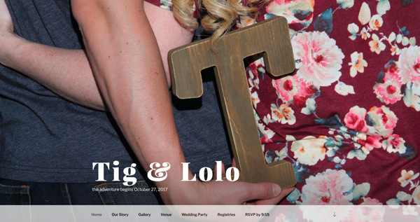 Tig and Lolo wedding website