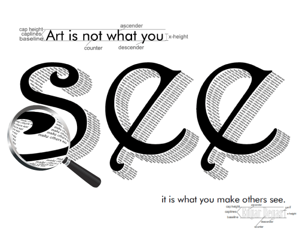 typography lesson - shadow made from lines of type