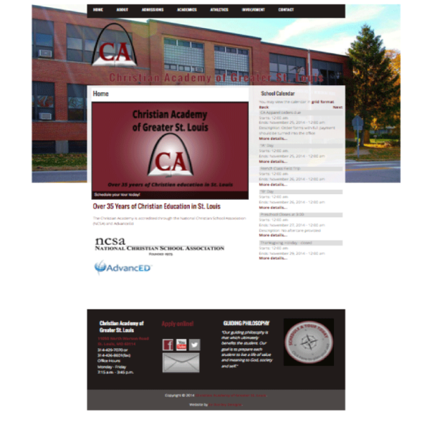 Christian Academy website