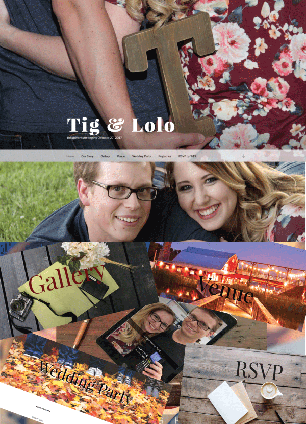 Tig and Lolo wedding website