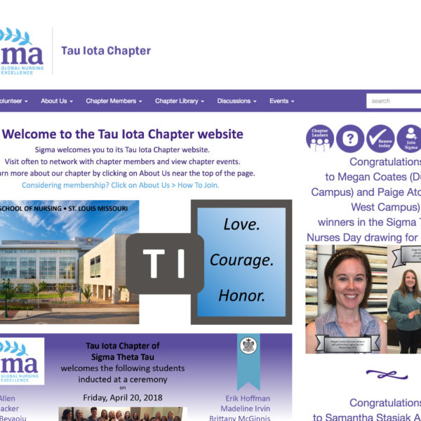 Tau Iota Chapter nursing honor society website