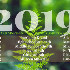 Camp schedule 2019 slide