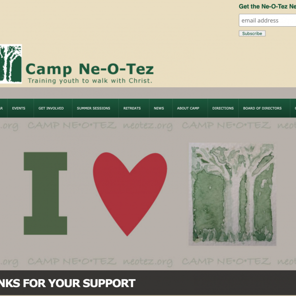 screenshot of home page neotez.org