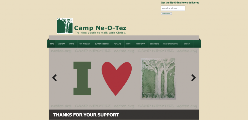 screenshot of home page neotez.org