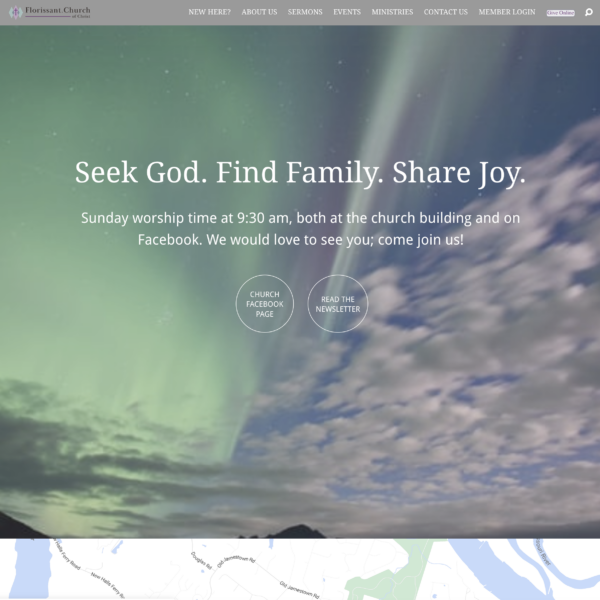 screenshot of florissant.church homepage top