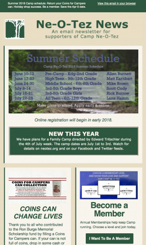 Ne-O-Tez News email newsletter sample